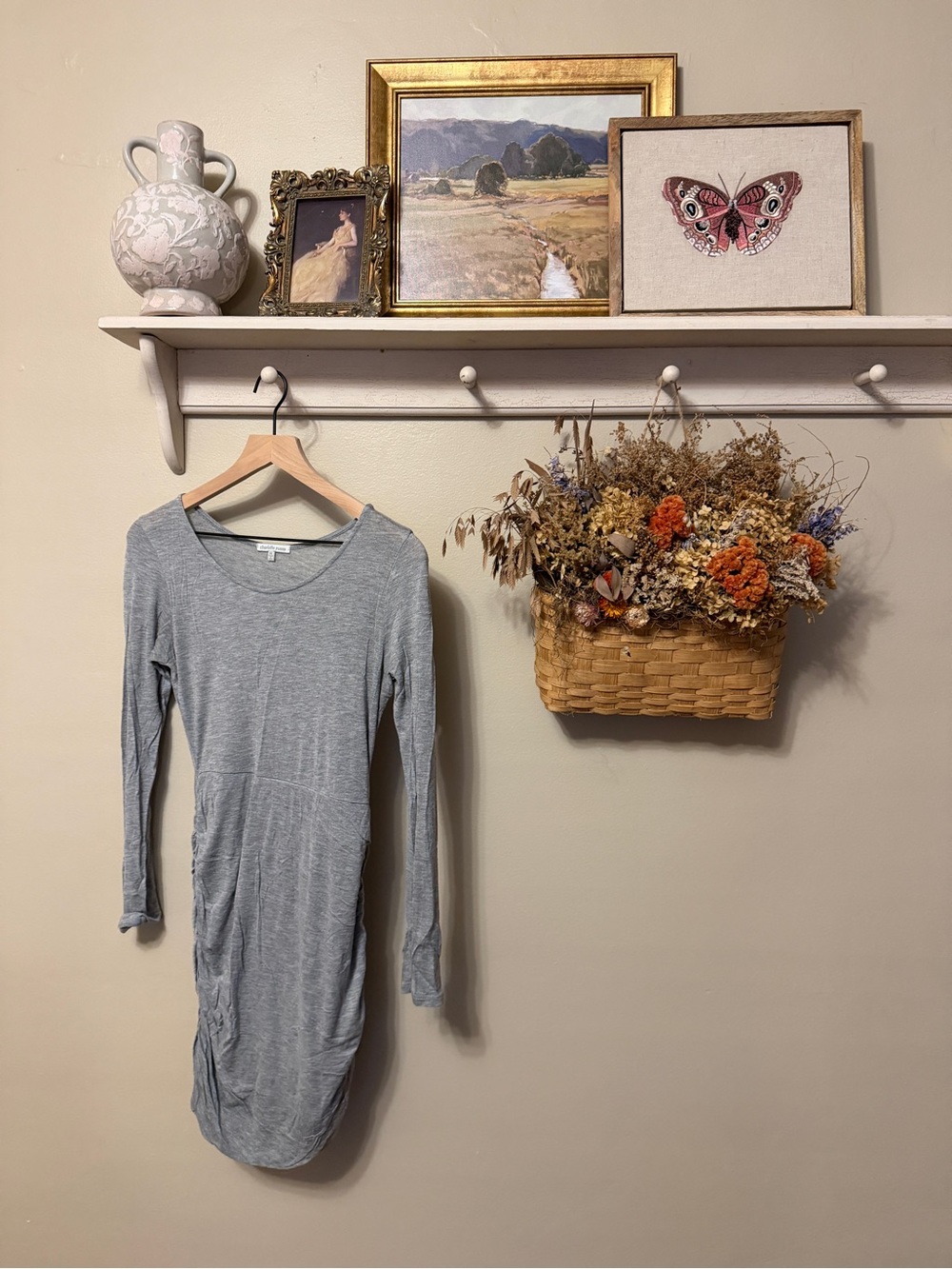 Charlotte Russe Light Gray Long Sleeve Mini Dress